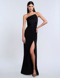 High Draped Slit Gown