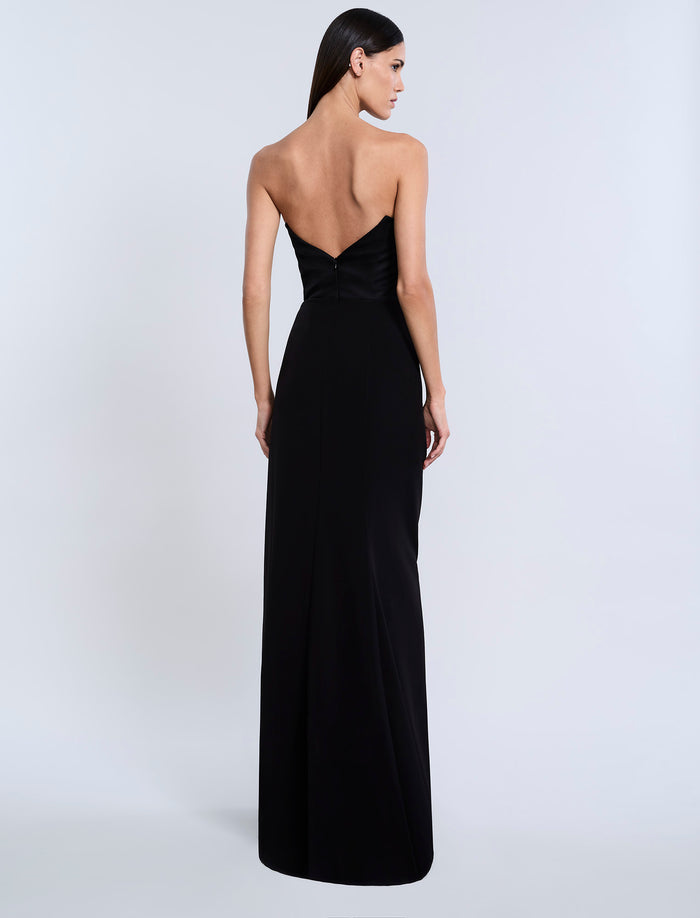 High Draped Slit Gown