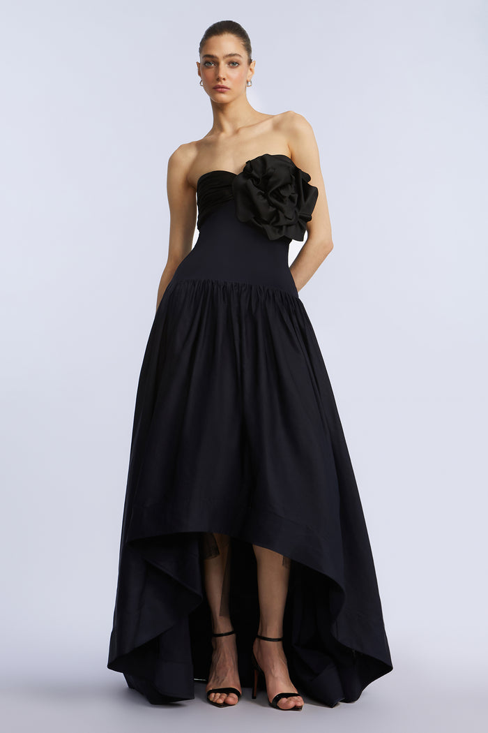 High Low Gown With Flower