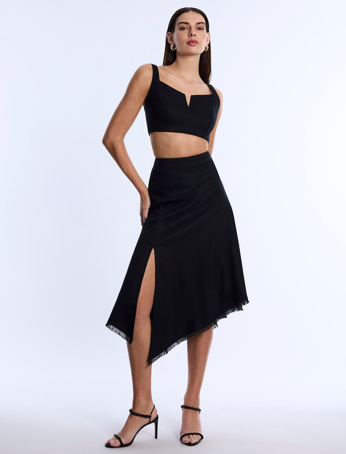 High-Slit Flared Skirt