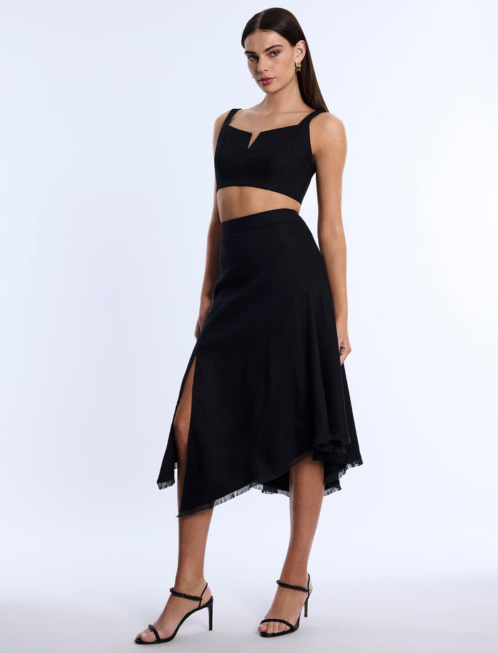 High-Slit Flared Skirt