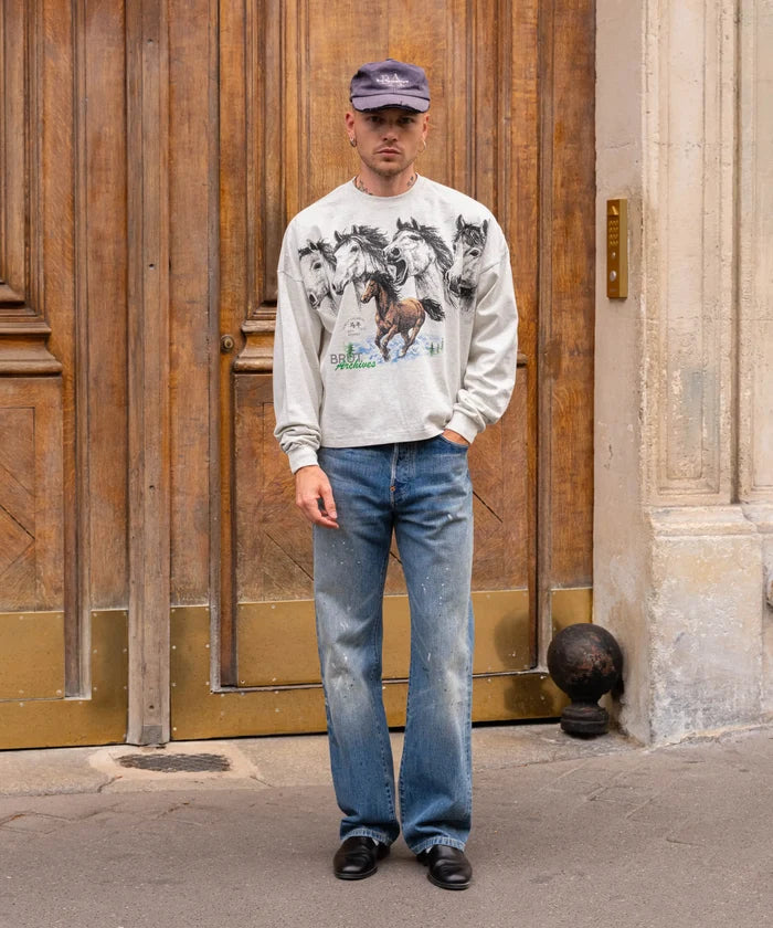 HORSE TEE T-Shirts X-SMALL / HEATHER GREY - BRUT Clothing