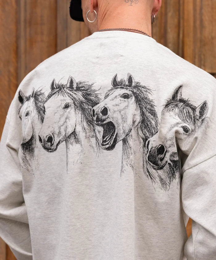 HORSE TEE T-Shirts X-SMALL / HEATHER GREY - BRUT Clothing