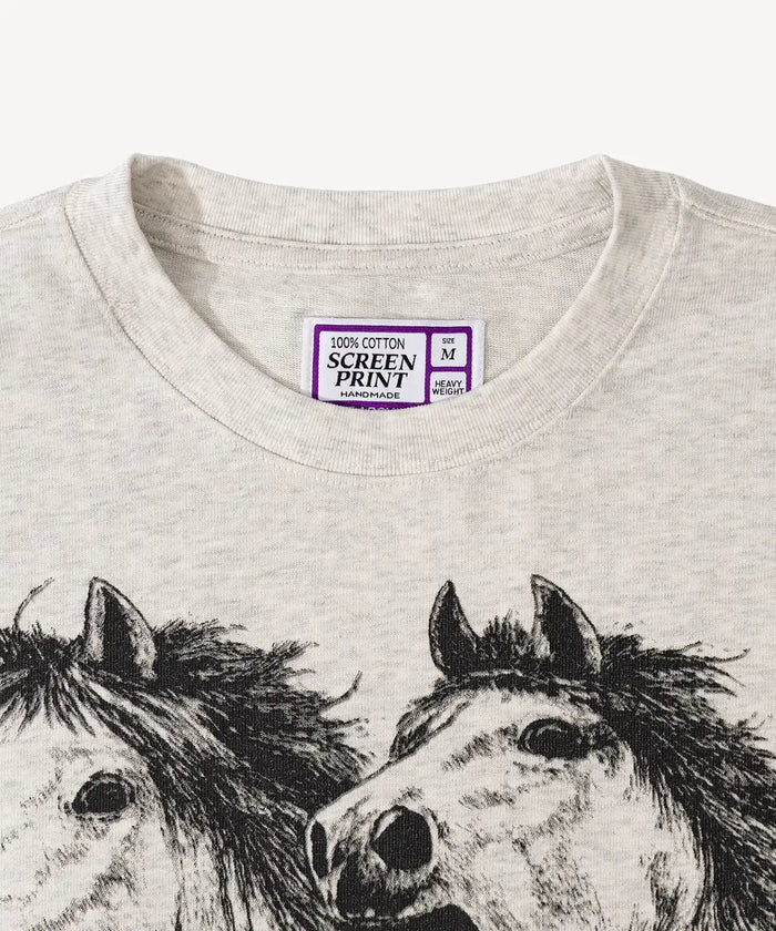 HORSE TEE T-Shirts X-SMALL / HEATHER GREY - BRUT Clothing