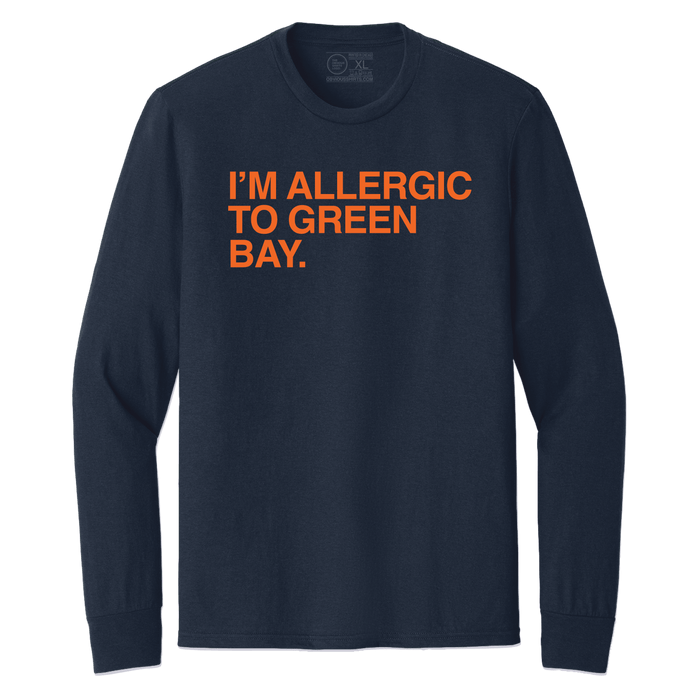 I'M ALLERGIC TO GREEN BAY. (LONG SLEEVE) - OBVIOUS SHIRTS