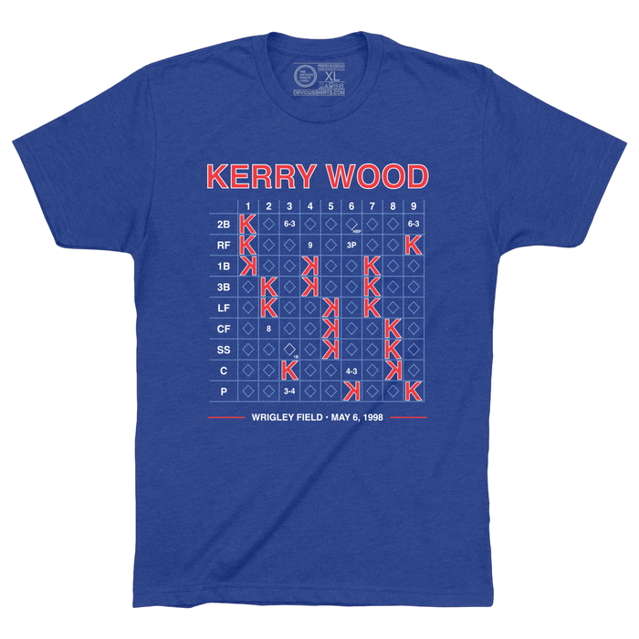 KERRY WOOD 20 STRIKEOUT SCORECARD. - OBVIOUS SHIRTS