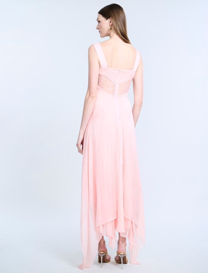 Lace Applique Chiffon Dress
