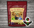 Lafeber Senior Nutri-Berries for parakeets and cockatiels with 61% pellets, 26% wholesome grains, 13% fruits and herbs, dried dates, cranberries, plums, dandelion root, ginger, milk thistle, glucosamine sulfate, and chondroitin sulfate for mature small birds. 10 oz bag