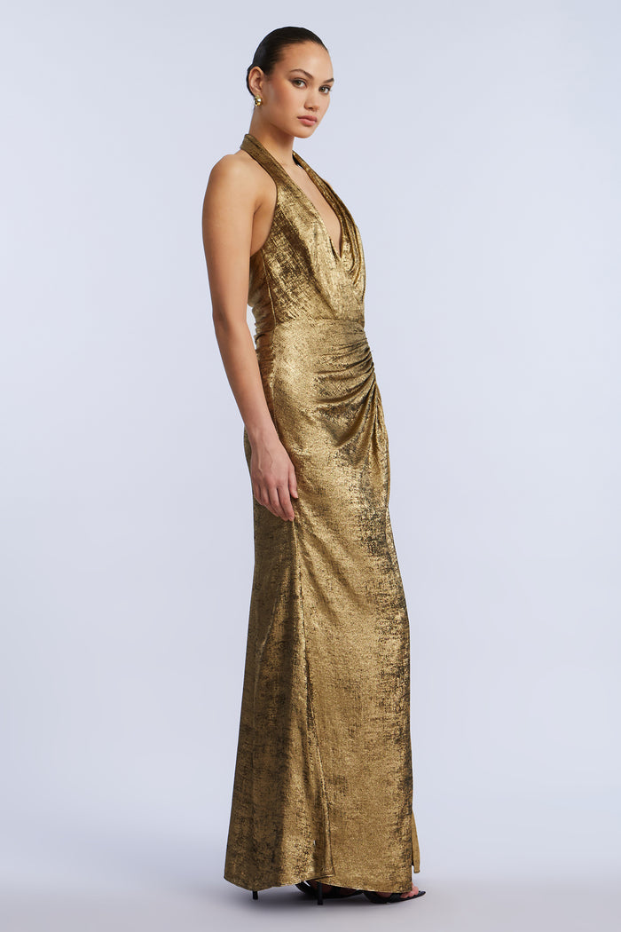 Lame Halter Gown