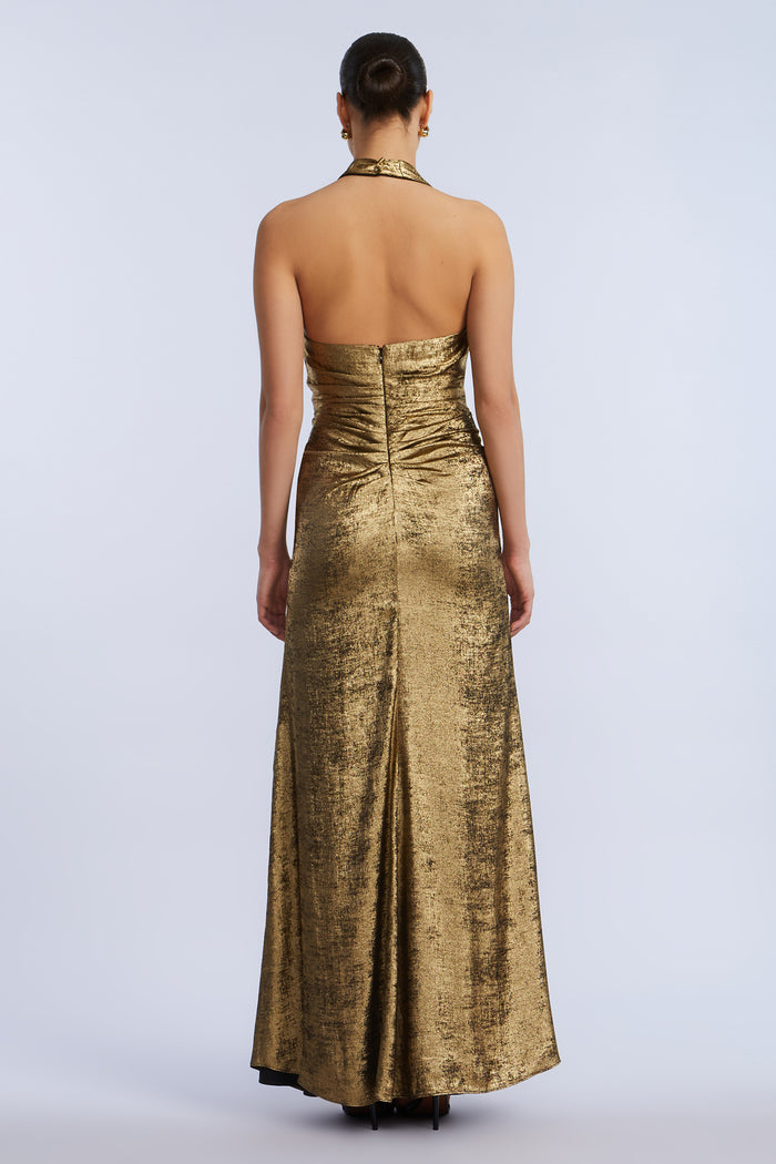 Lame Halter Gown