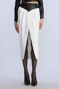 Leather Crepe Skirt