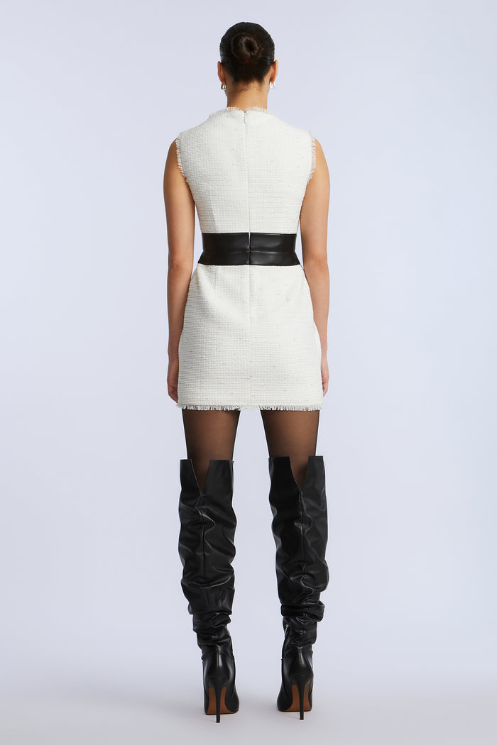 Leather Tweed Dress