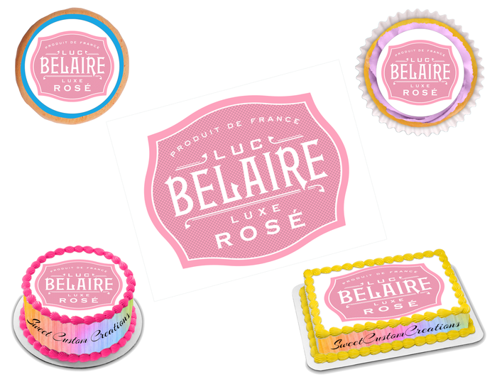 Luc Belaire Luxe Rose Edible Image Frosting Sheet #7 (70+ sizes)