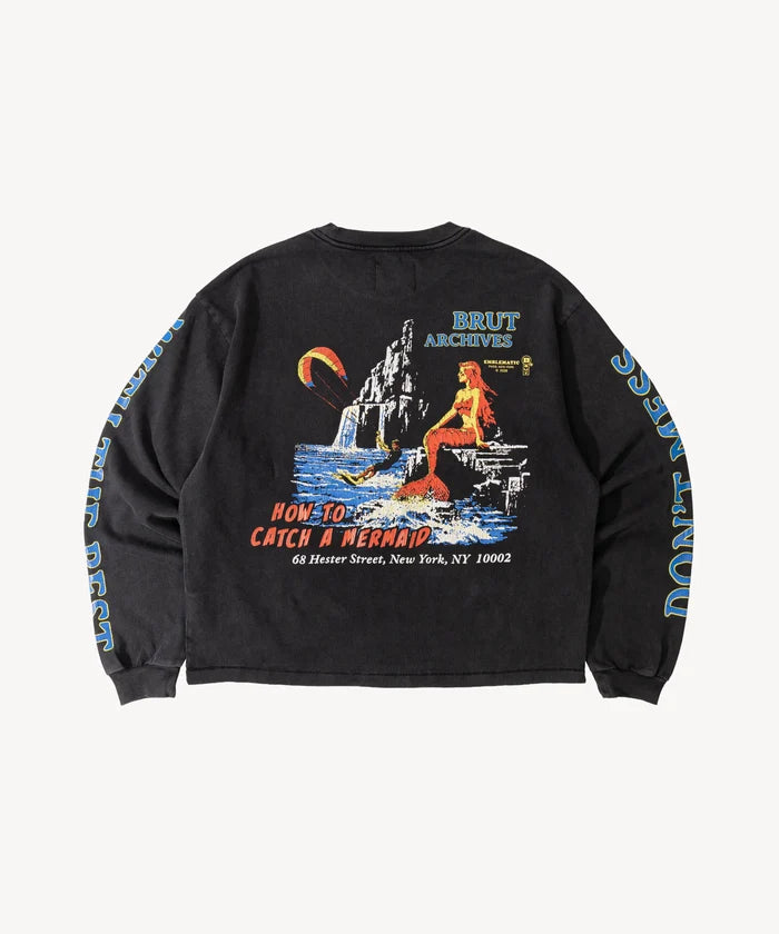 MERMAID CLIFFS TEE T-Shirts X-SMALL / BLACK - BRUT Clothing