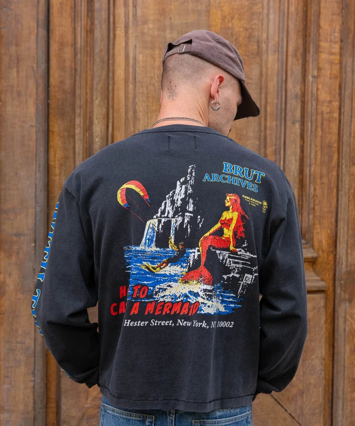 MERMAID CLIFFS TEE T-Shirts X-SMALL / BLACK - BRUT Clothing