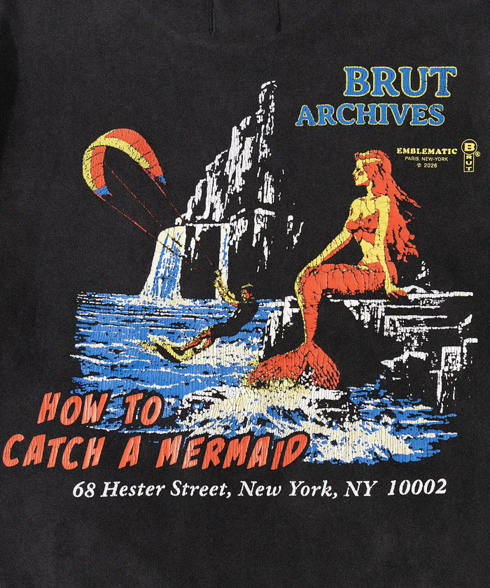 MERMAID CLIFFS TEE T-Shirts X-SMALL / BLACK - BRUT Clothing