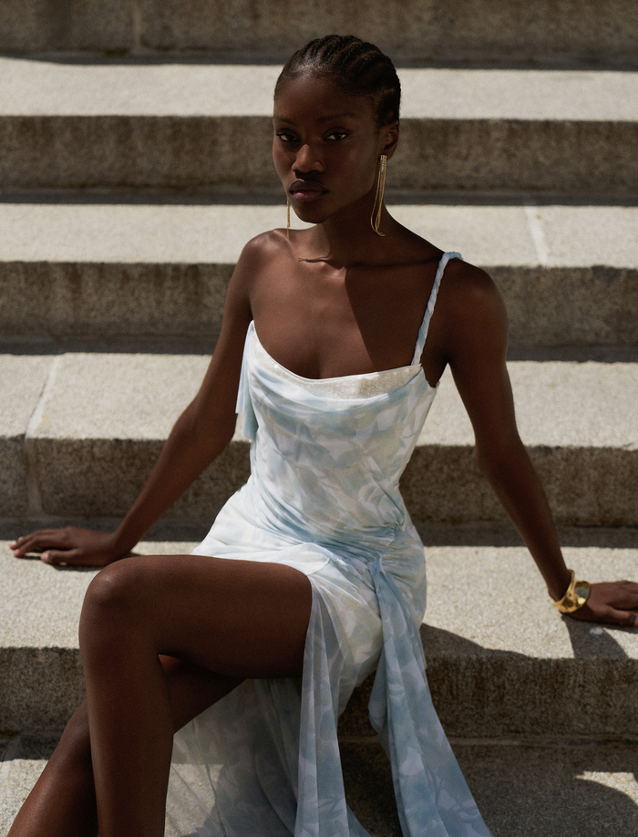 Mesh & Sequin Gown