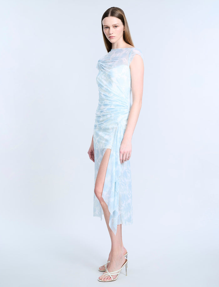 Mesh & Sequin Midi Dress