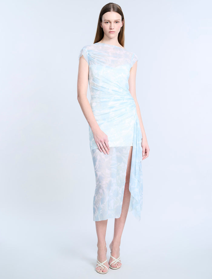 Mesh & Sequin Midi Dress