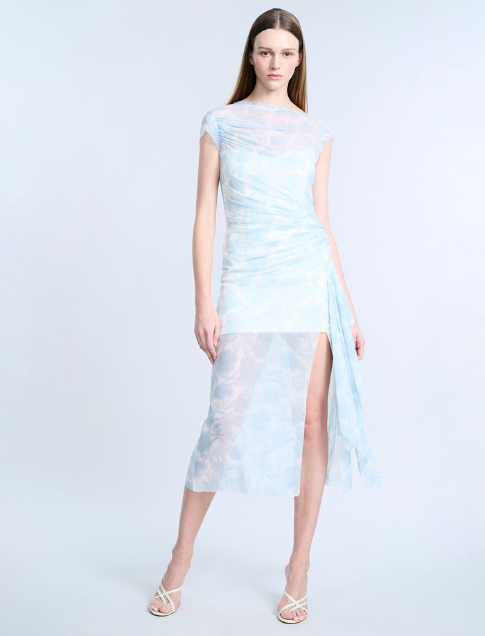 Mesh & Sequin Midi Dress