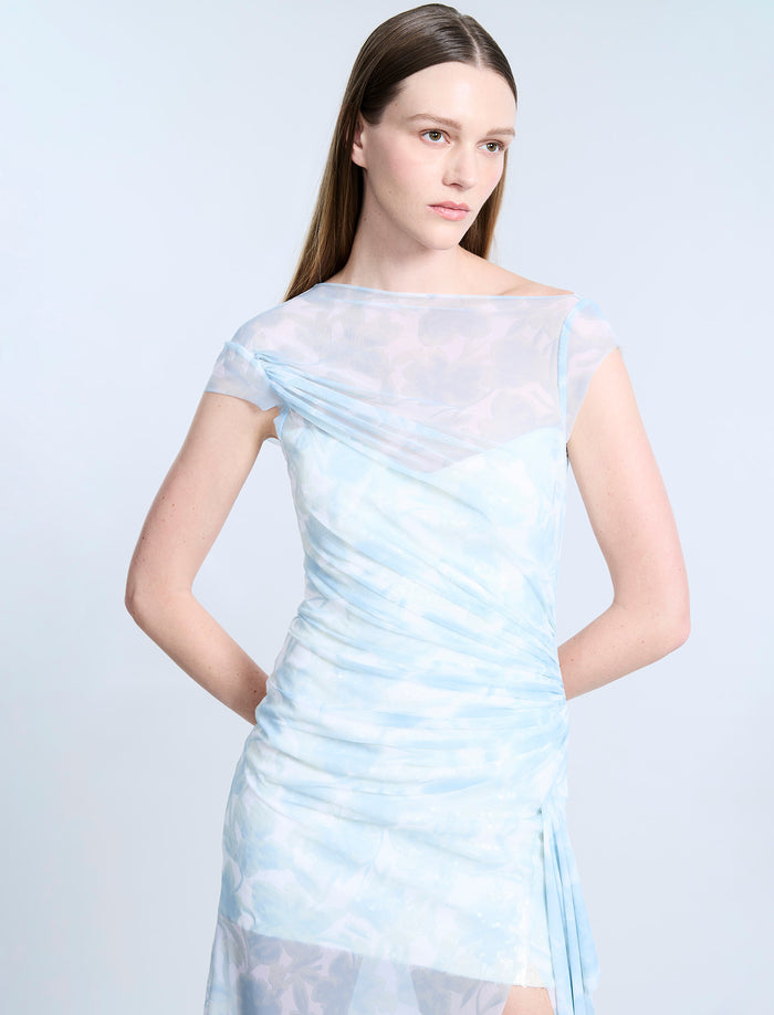 Mesh & Sequin Midi Dress