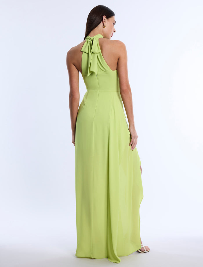 Mock Neck Drape Gown