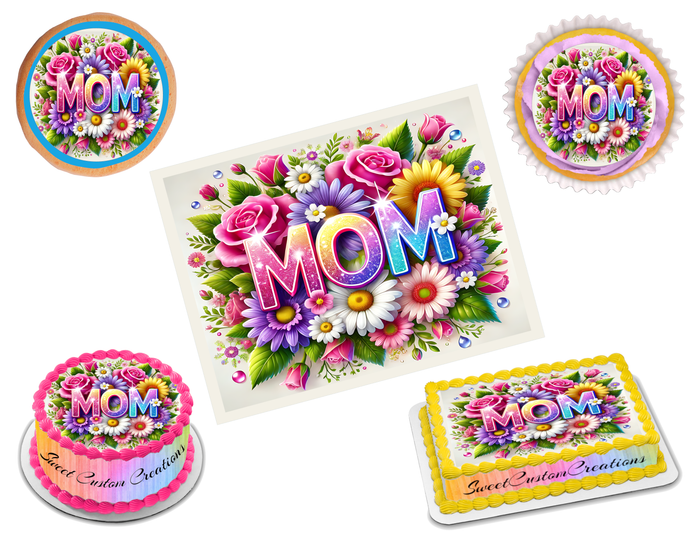 Mother's Day Edible Image Frosting Sheet #3 Topper (80+ sizes)
