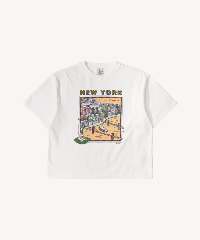NEW YORK MAP TEE T-Shirts X-SMALL / WHITE - BRUT Clothing