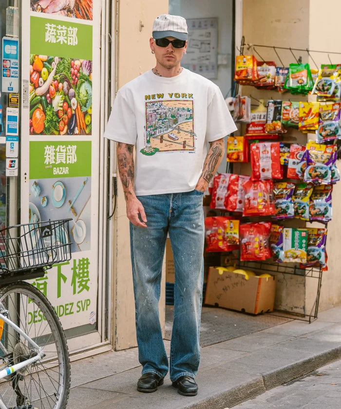 NEW YORK MAP TEE T-Shirts X-SMALL / WHITE - BRUT Clothing