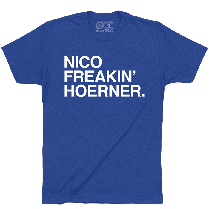 Nico Freakin' Hoerner shirt featuring Nico Hoerner by Obvious Shirts