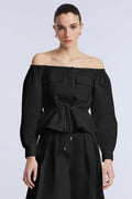 Off Shoulder Drawstring Top