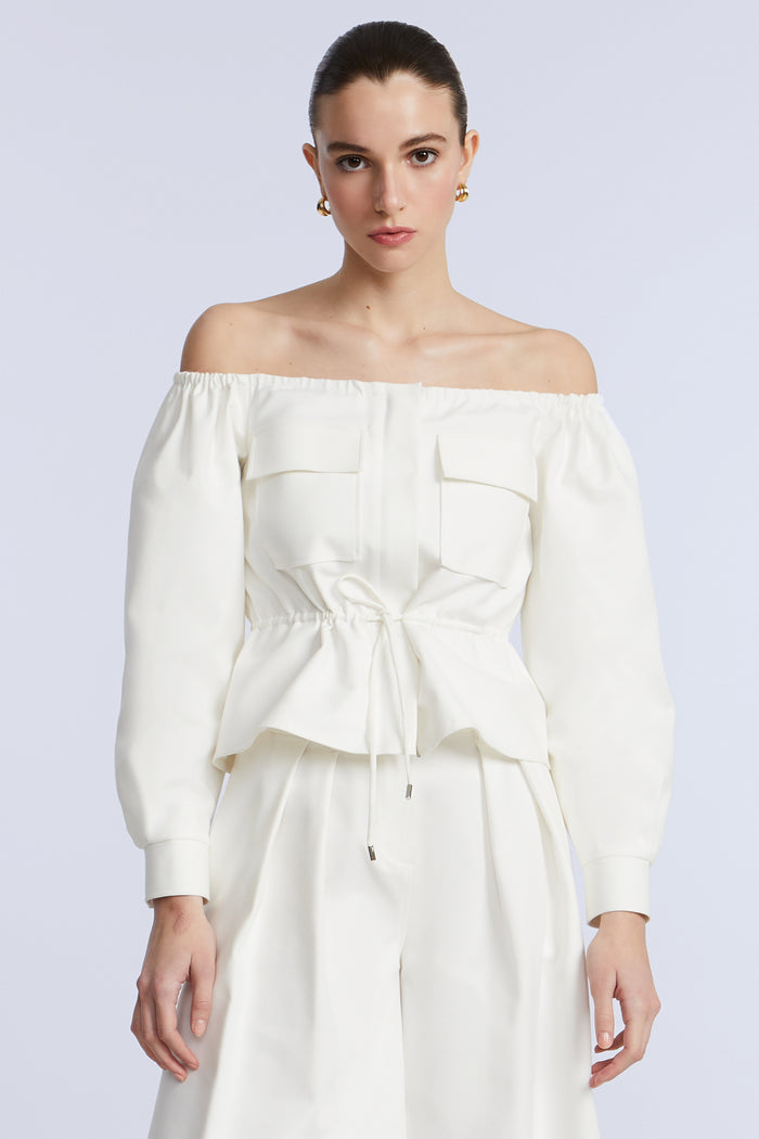 Off Shoulder Drawstring Top