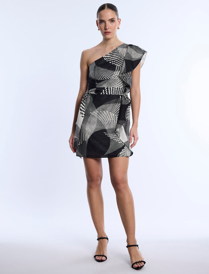 One Shoulder Flounce Mini