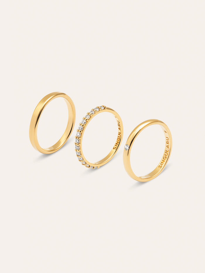 Pack 3 Anillos Choices Baño Oro