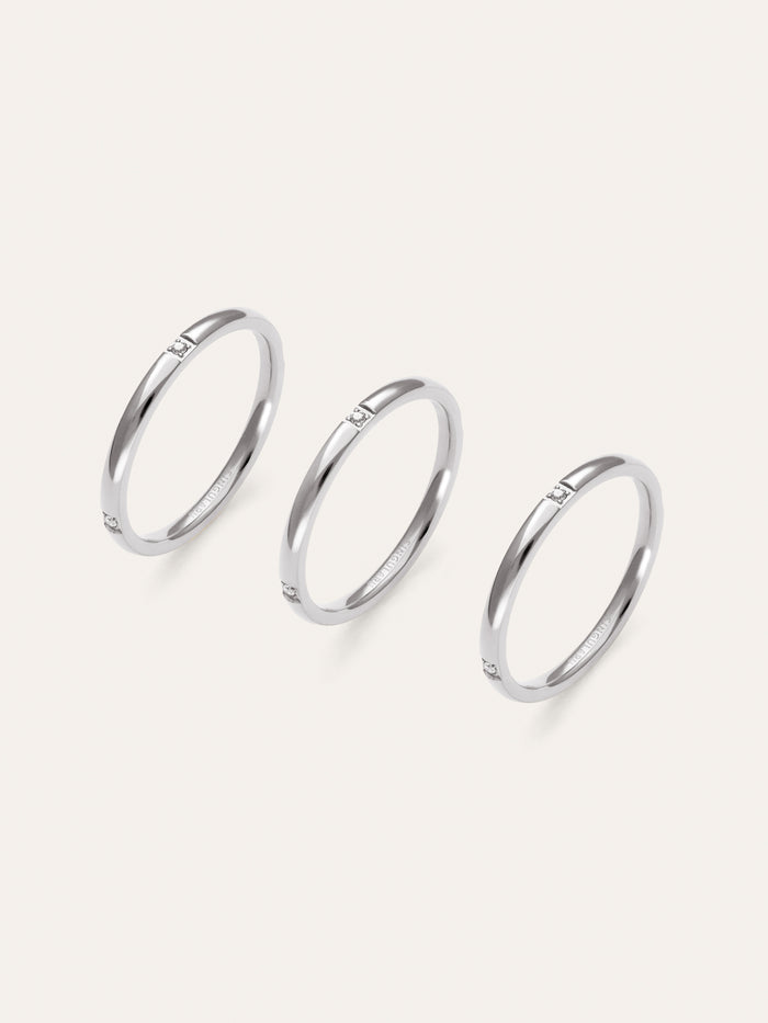 Pack 3 Anillos Palmar Spark Acero