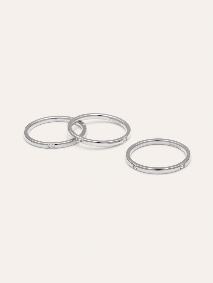 Pack 3 Anillos Palmar Spark Acero