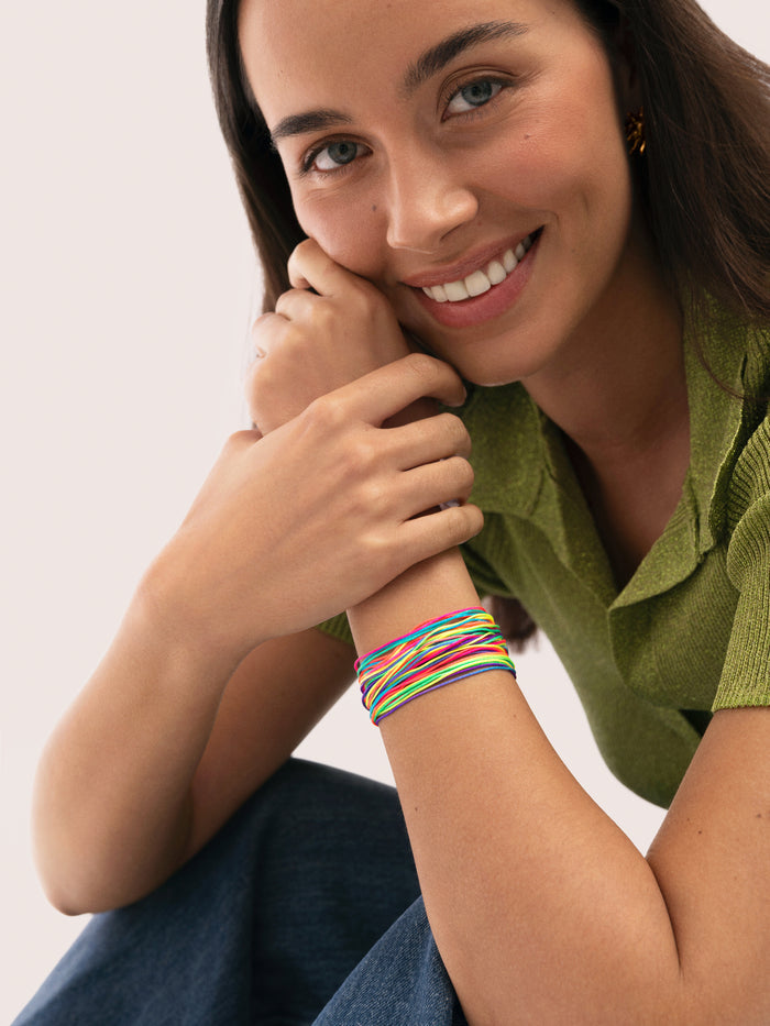 Pack 3 Pulseras Neon Rainbow Fruits Acero