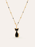 Pack Regalo Collar Dots L Black y Charm Salem Baño Oro