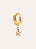 Pendiente Suelto Aro Dance Star Baño Oro