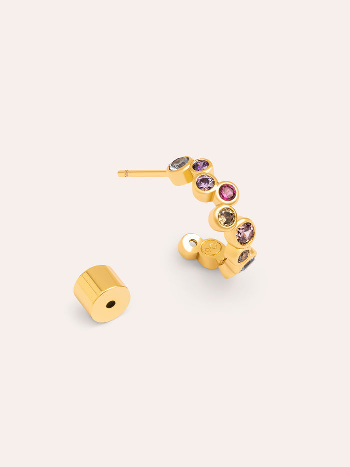 Pendiente Suelto Aro XS Bubbles Baño Oro