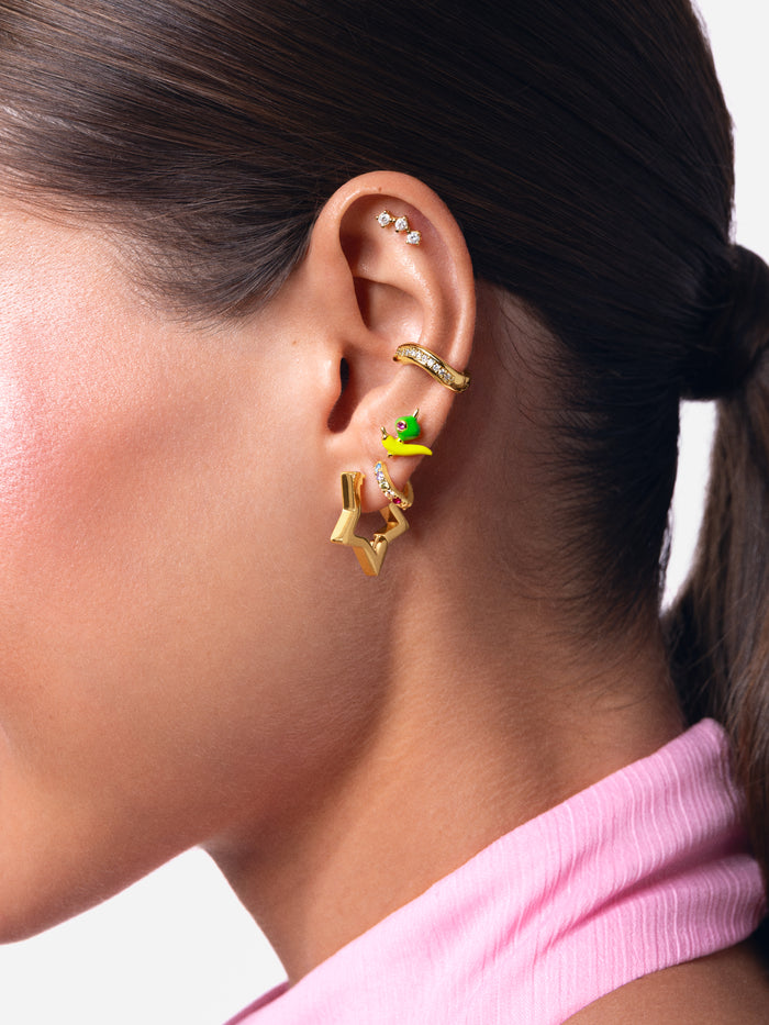 Pendiente Suelto Ear Cuff Hailey Baño Oro