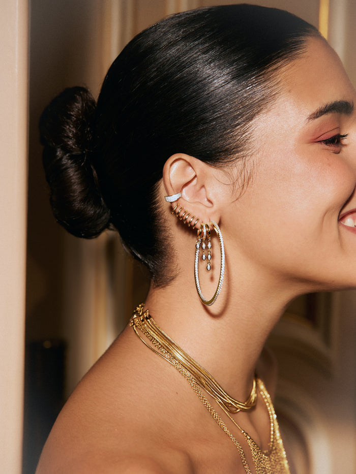 Pendiente Suelto Ear Cuff Scarlett Baño Oro