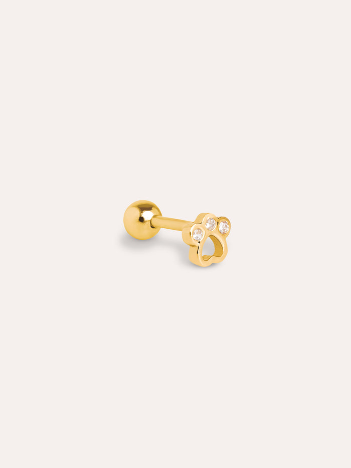 Pendiente Suelto Mini Paw Plata Baño Oro
