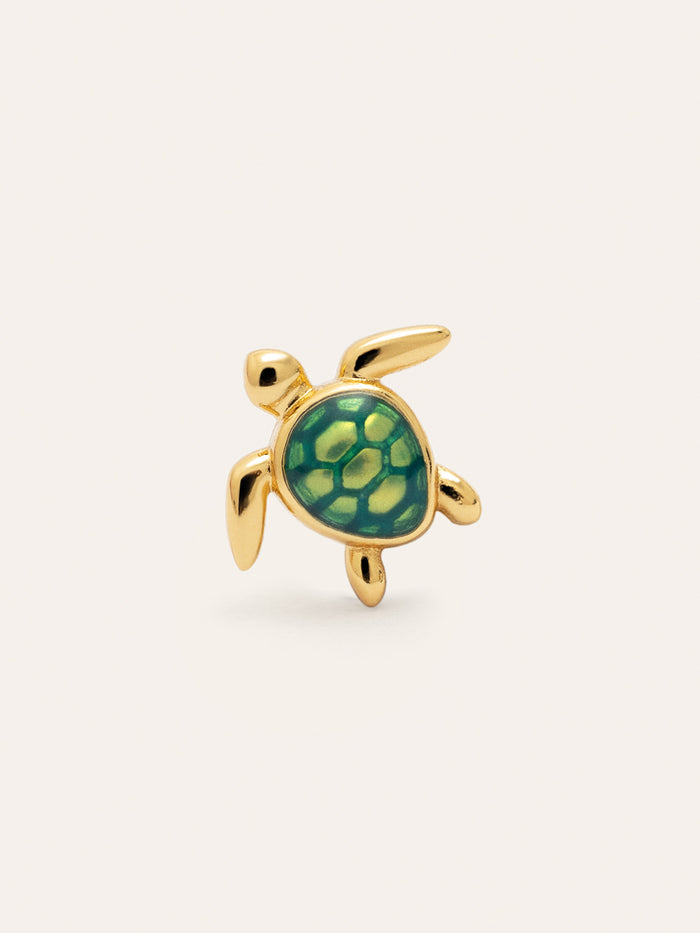 Pendiente Suelto Tortuga Baño Oro