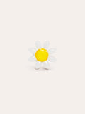 Pendiente Suelto White Daisy May Acero Baño Oro