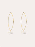 Pendientes Arch Bean Pearl Plata Baño Oro