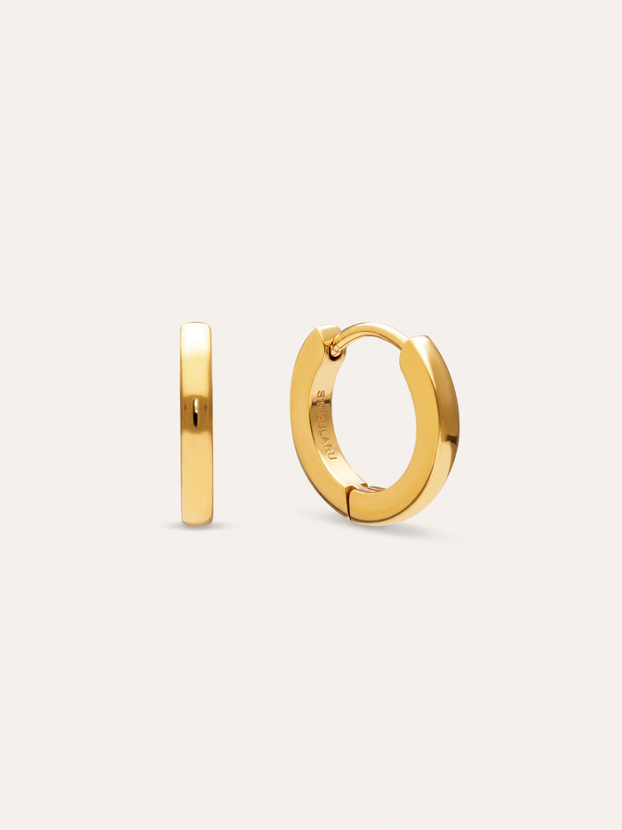 Pendientes Aro 10mm Acero Baño Oro