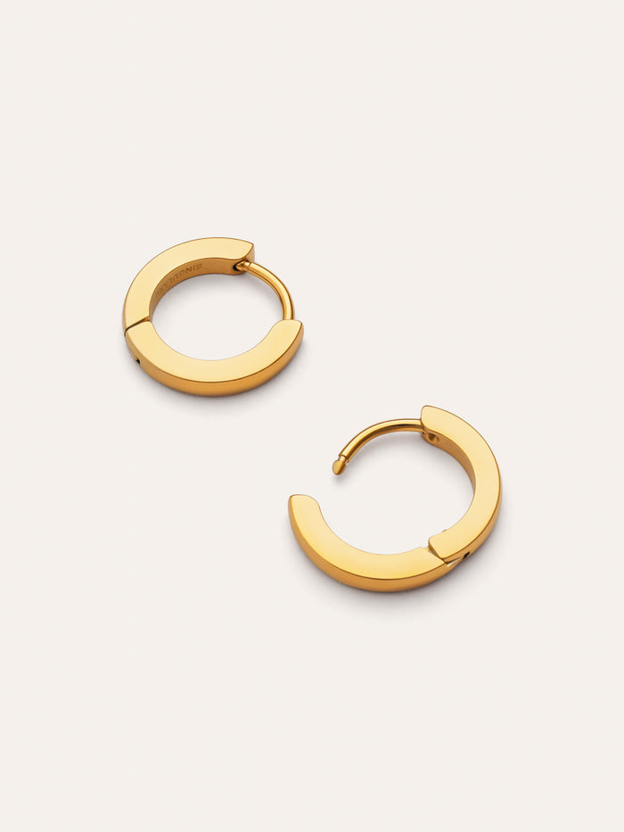 Pendientes Aro 10mm Acero Baño Oro