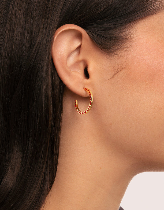 Pendientes Aro Amour Baño Oro