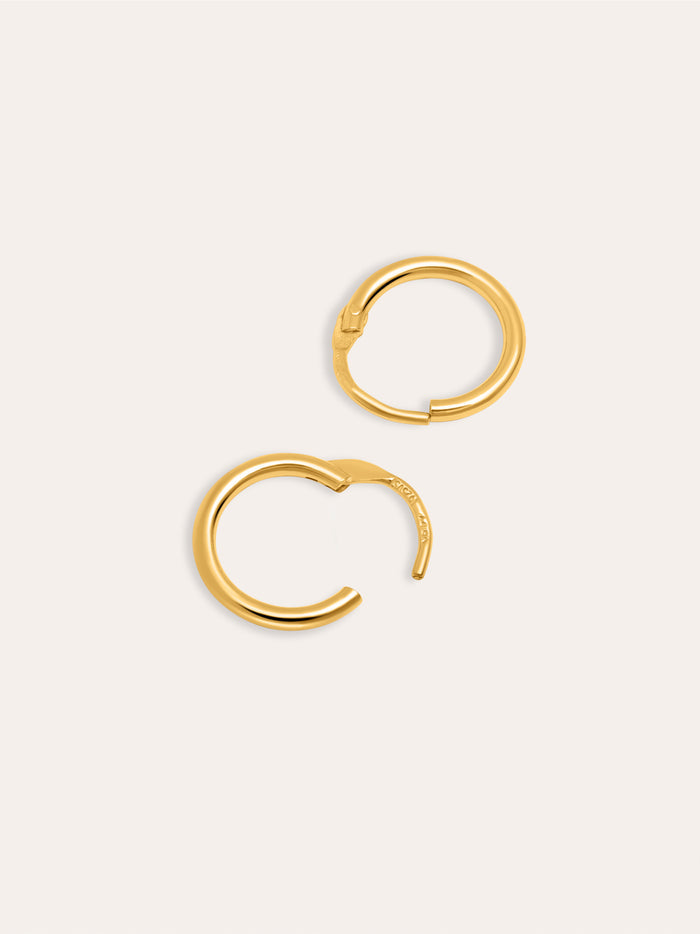 Pendientes Aro Ana XS Plata Baño Oro